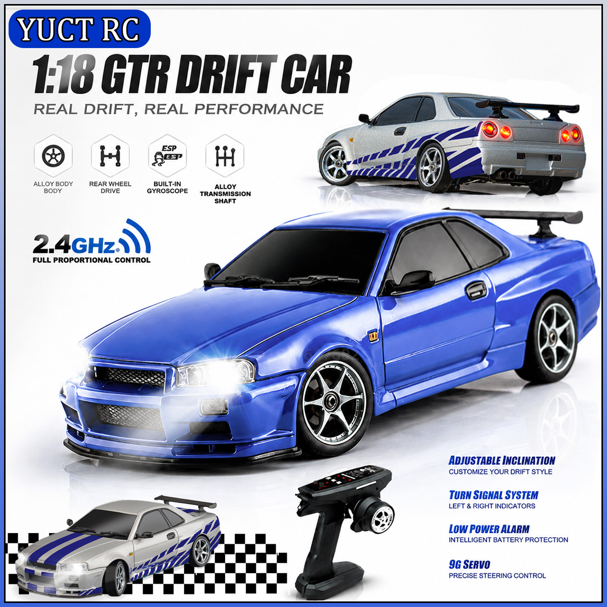 Rc Hobby Drift Car - LDRC LD1899 1/18 RCドリフトカー GTRモード 2.4G