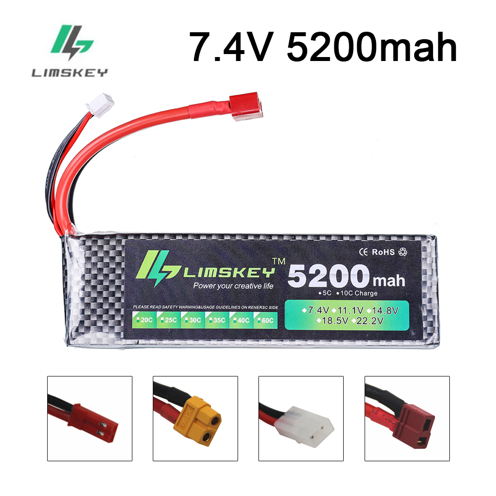 Rc Hobby Vehicles - リムスキーパワーバッテリー 7.4V 5200mAh バッテリー 30C RCおもちゃ用バッテリー