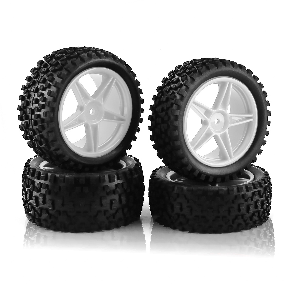 Wheel Rim Rc - 1/10 RCオフロードタイヤ＆ホイールリム12mm六角セット前後87mmラバーバギータイヤ（1:10オフロードカーHSP、Kyosho、HPI用）