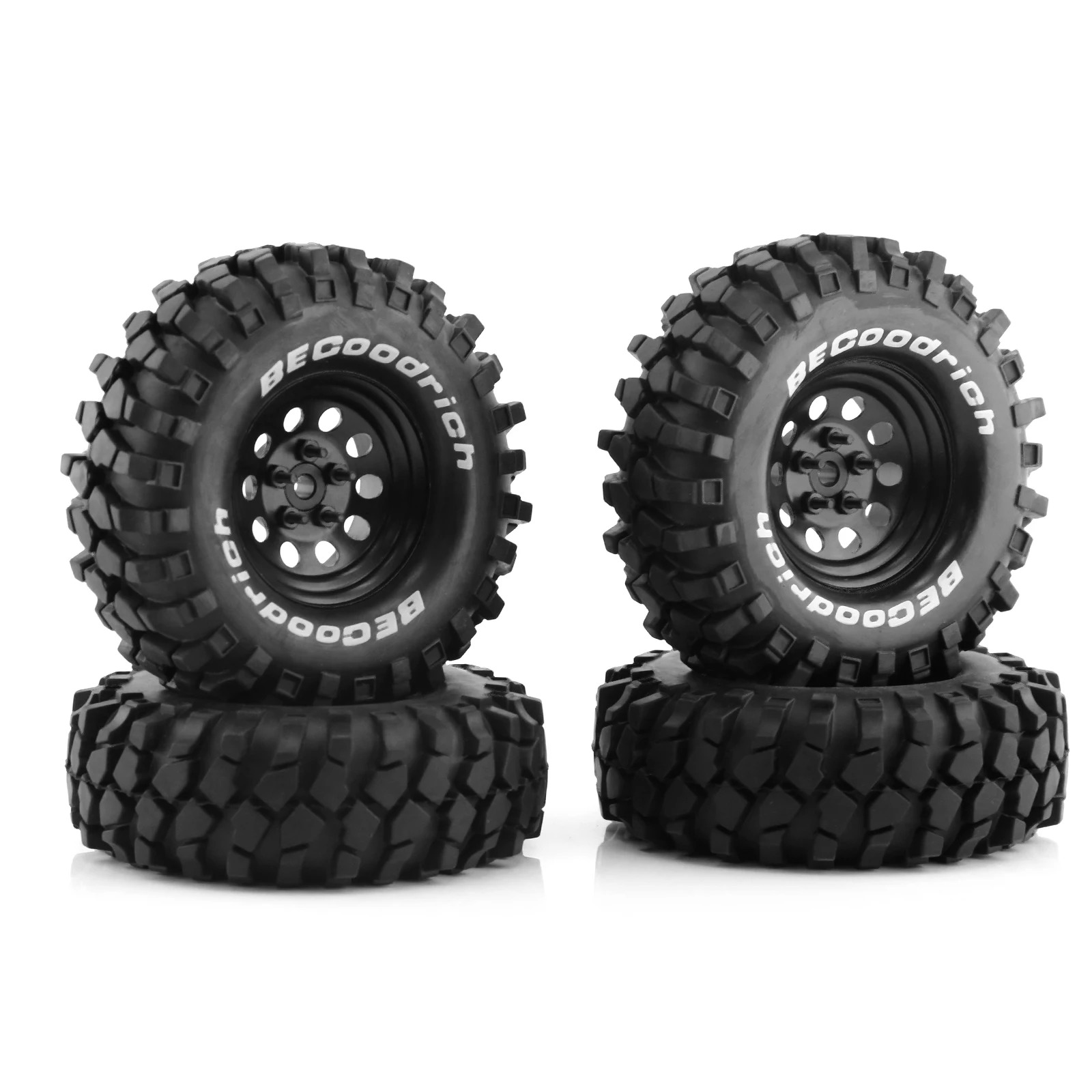 Wheel Rim Rc - 4個入り RC 1.9インチ ラバータイヤ ビードロックホイールリム 1/10