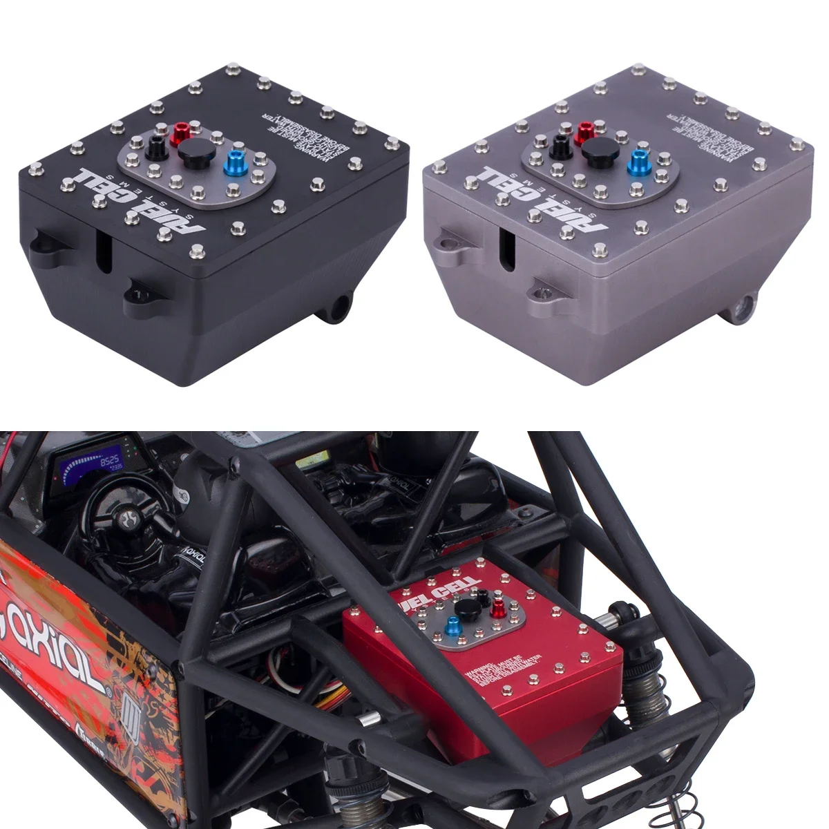 Rc Hobby Shops - 1 個アルミ 1/10 スケール燃料電池受信機ボックス模擬燃料タンク RC トラックラジオボックスアキシャルキャプラ