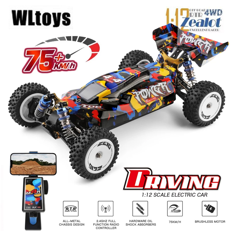 Rc Hobby Workbench - Wltoys-子供と大人のための電気レーシングカーのおもちゃ、124017、124007、75km、h、rtr、2.4g、ブラシレス、4wd、高速、オフロードドリフト