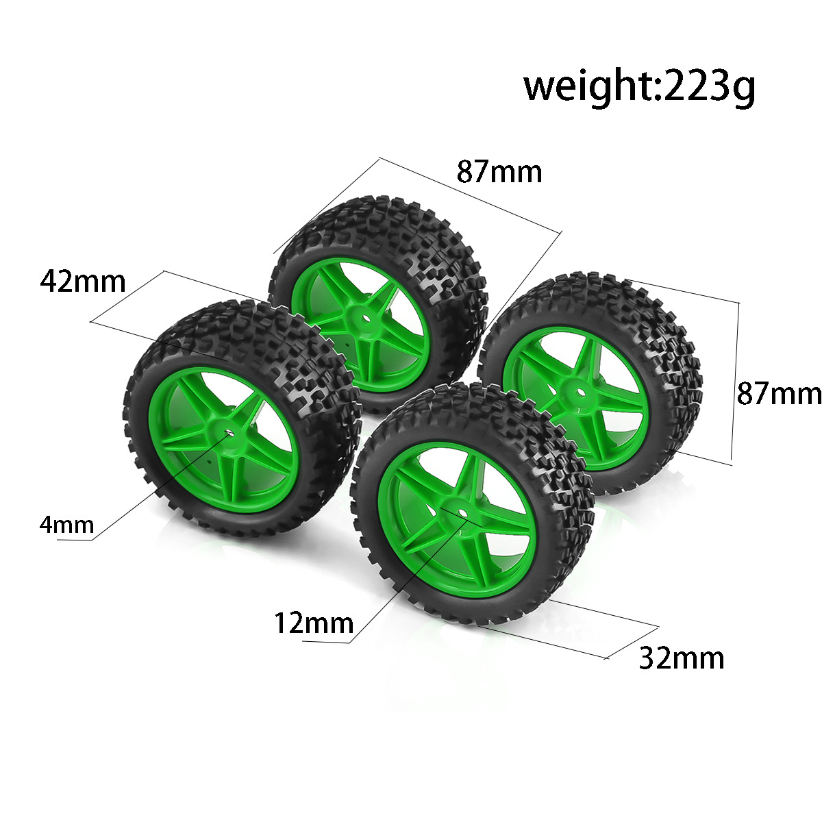 1/10 RCオフロードタイヤ＆ホイールリム12mm六角セッ - Wheel Rim Rc のレビューと価格