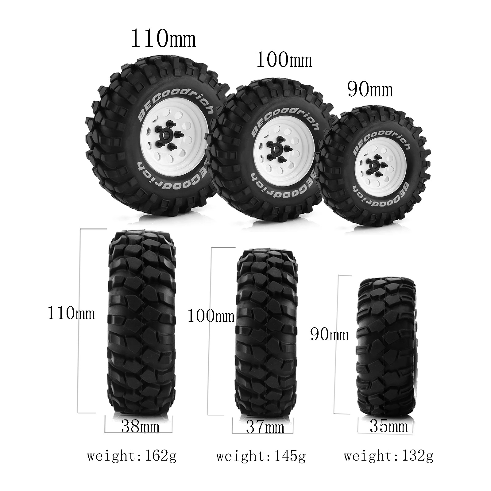 4個入り RC 1.9インチ ラバータイヤ ビードロックホイ - Wheel Rim Rc のレビューと価格