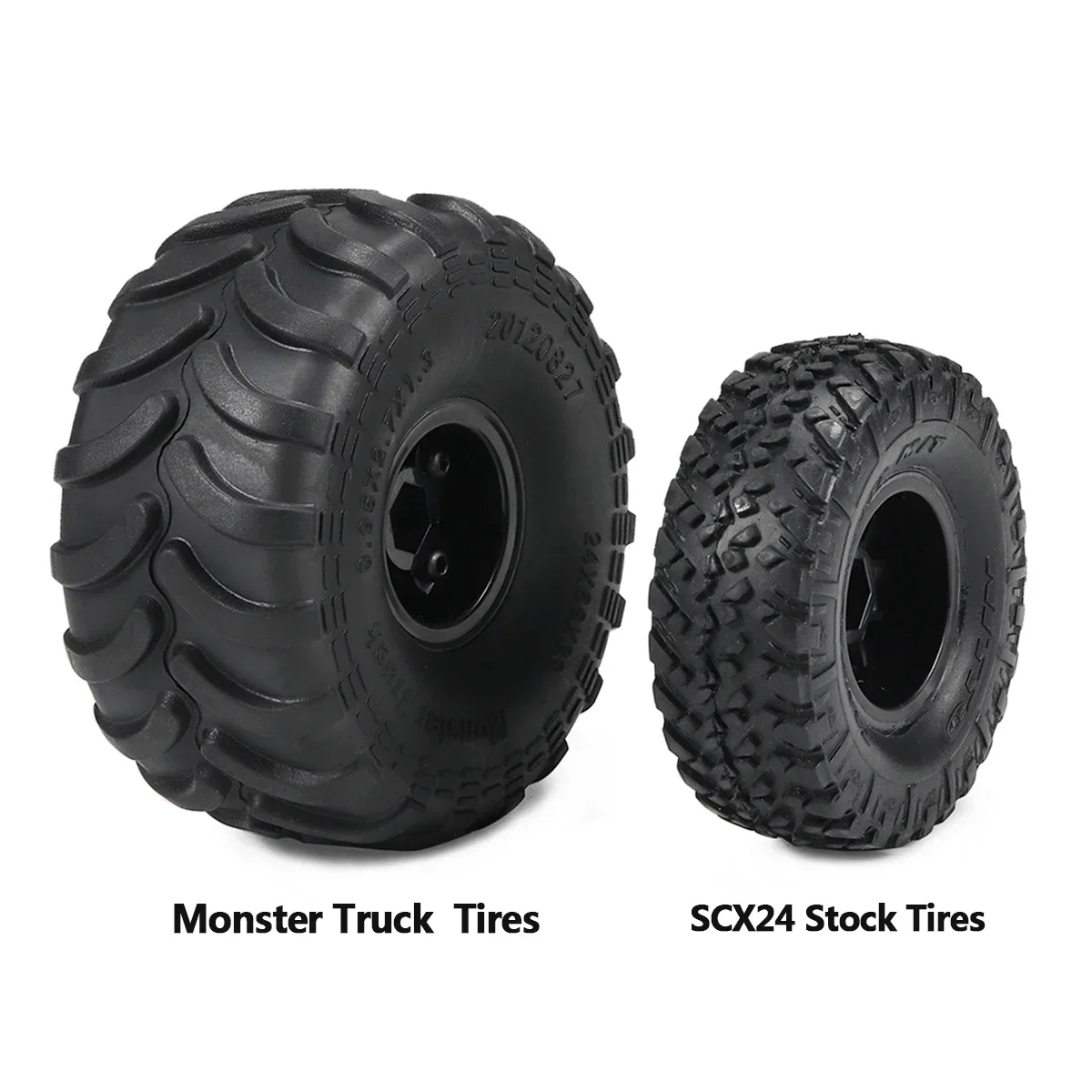 4個入りモンスタートラックタイヤ、ホイールリム付き、1:24 - Wheel Rim Rc のレビューと価格