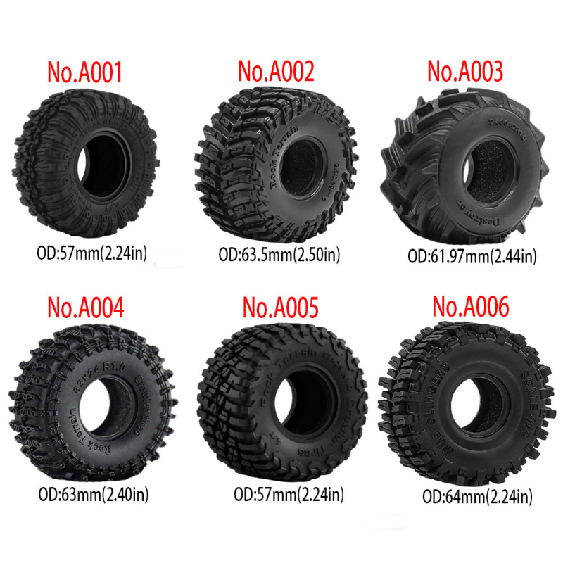 4個入り 1.0インチ 57-67mm RCクローラータイヤ - Wheel Rim Rc のレビューと価格