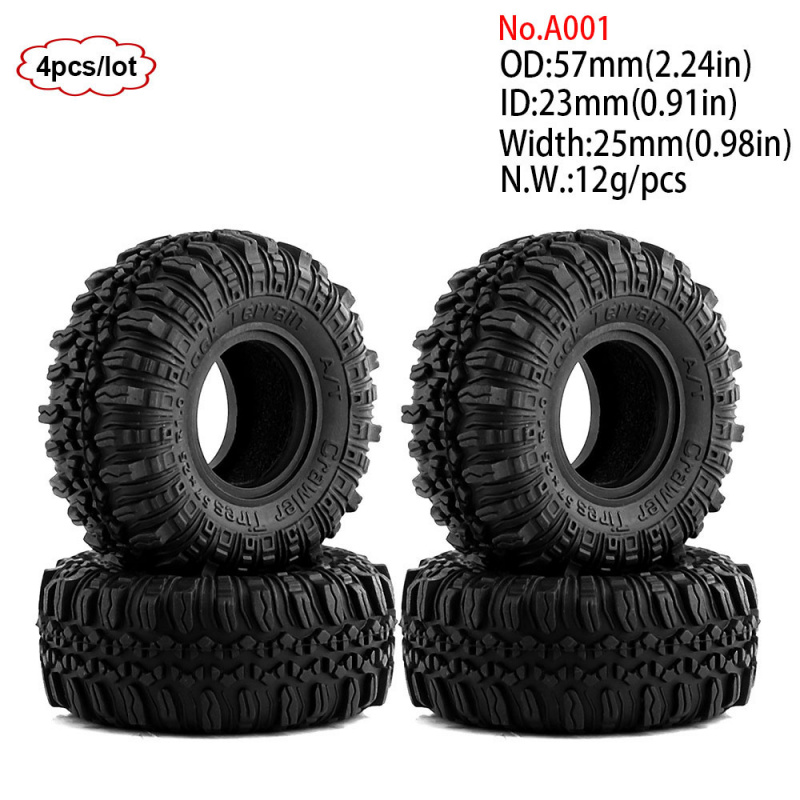 4個入り 1.0インチ 57-67mm RCクローラータイヤ - Wheel Rim Rc のレビューと価格